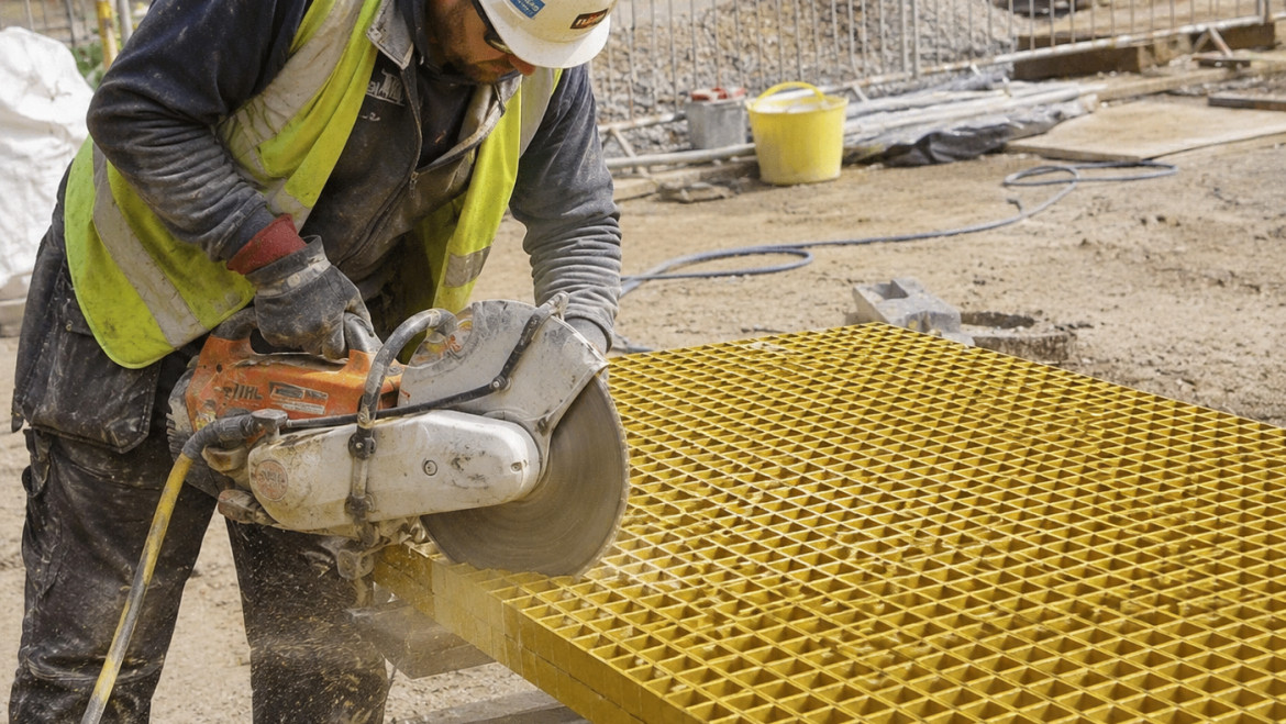 How to Cut GRP Grating Safely On Site: A Contractor’s Guide